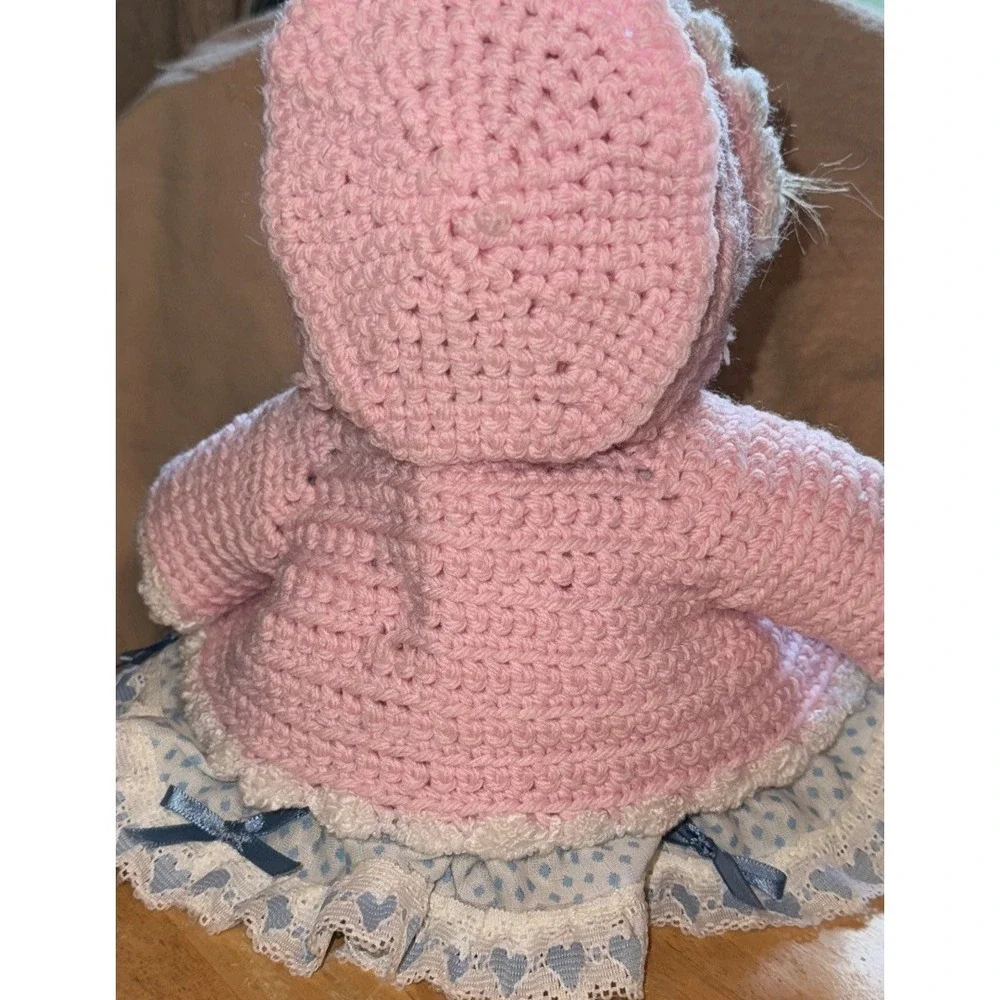 Handmade Soft Sculpture Cupie Baby Doll Girl Dress Sweater Bonnet Bloomers  12